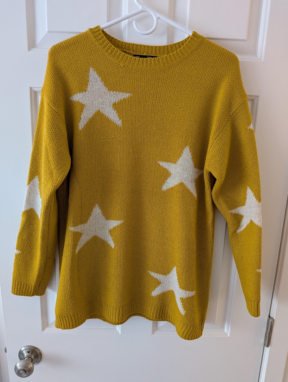 Women's Evelyn Taylor Mustard Star Knit Sweater Size M